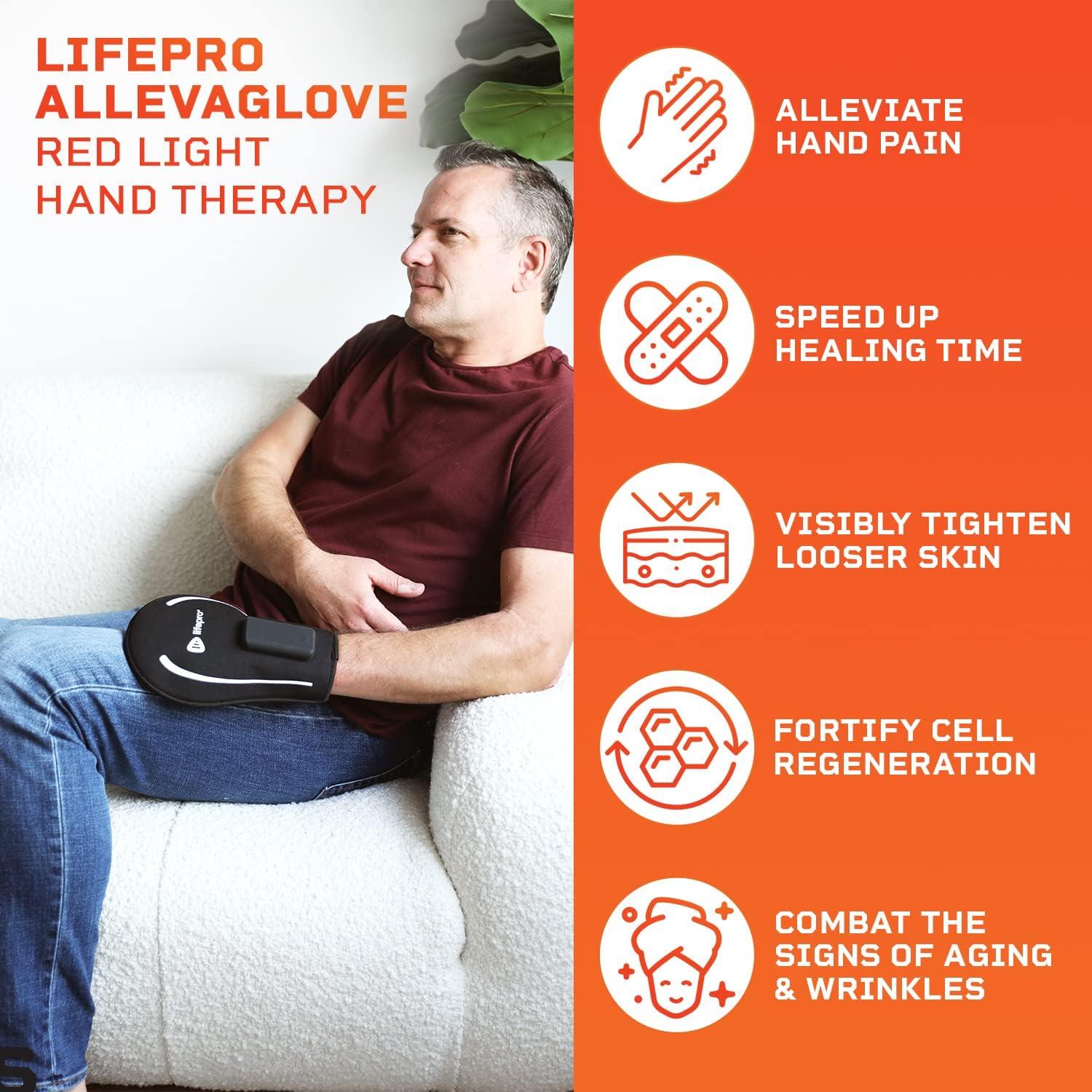 LifePro Red Light Therapy Glove Alleviate Hand Pain with NIR & Red Light Therapy