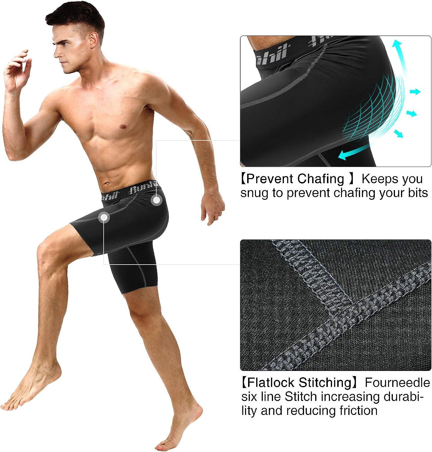 Runhit Compression Shorts Men Pack Black Grey Medium Workout