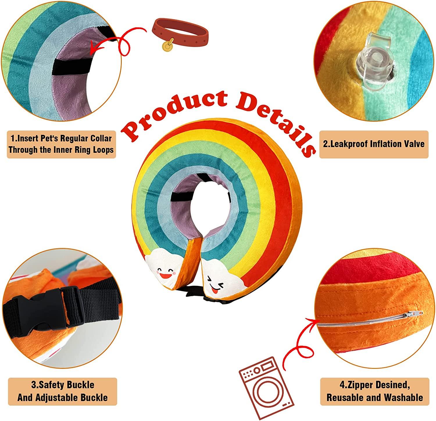 Inflatable Dog Cone Collar for Large Medium Small Dogs, Soft Cone