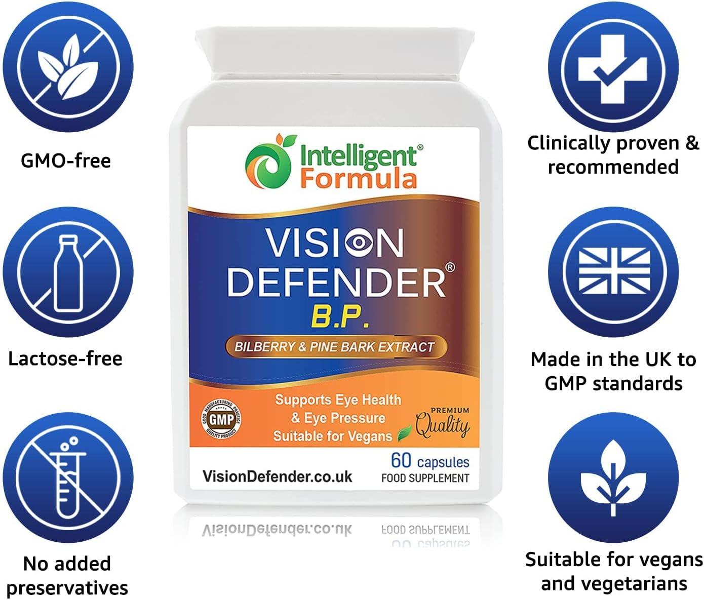 Vision Defender BP Eye Supplement Bilberry and Pine Bark Extracts for