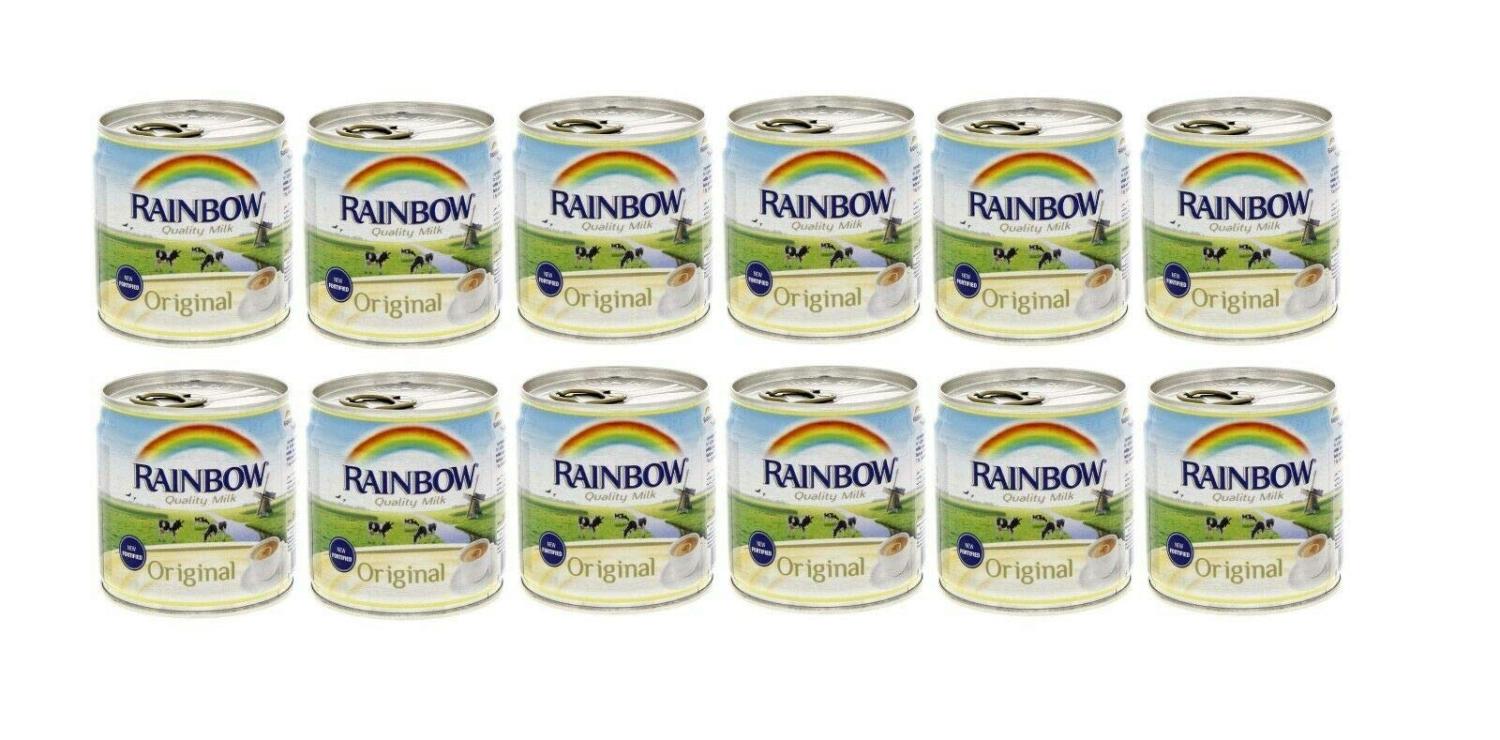 Rainbow Full Cream Evaporated Milk 6oz 170gm x 12 Cans Sterilized
