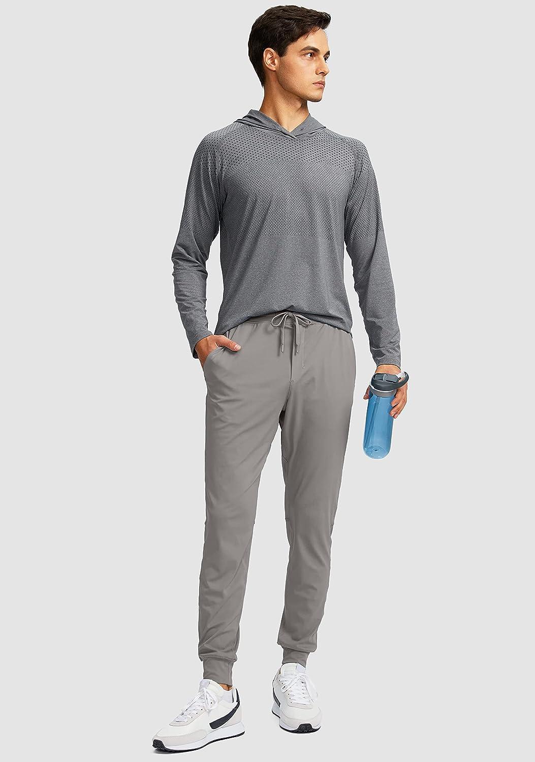 Pudolla Men's Joggers Sweatpants with 3 Zipper Pockets Workout