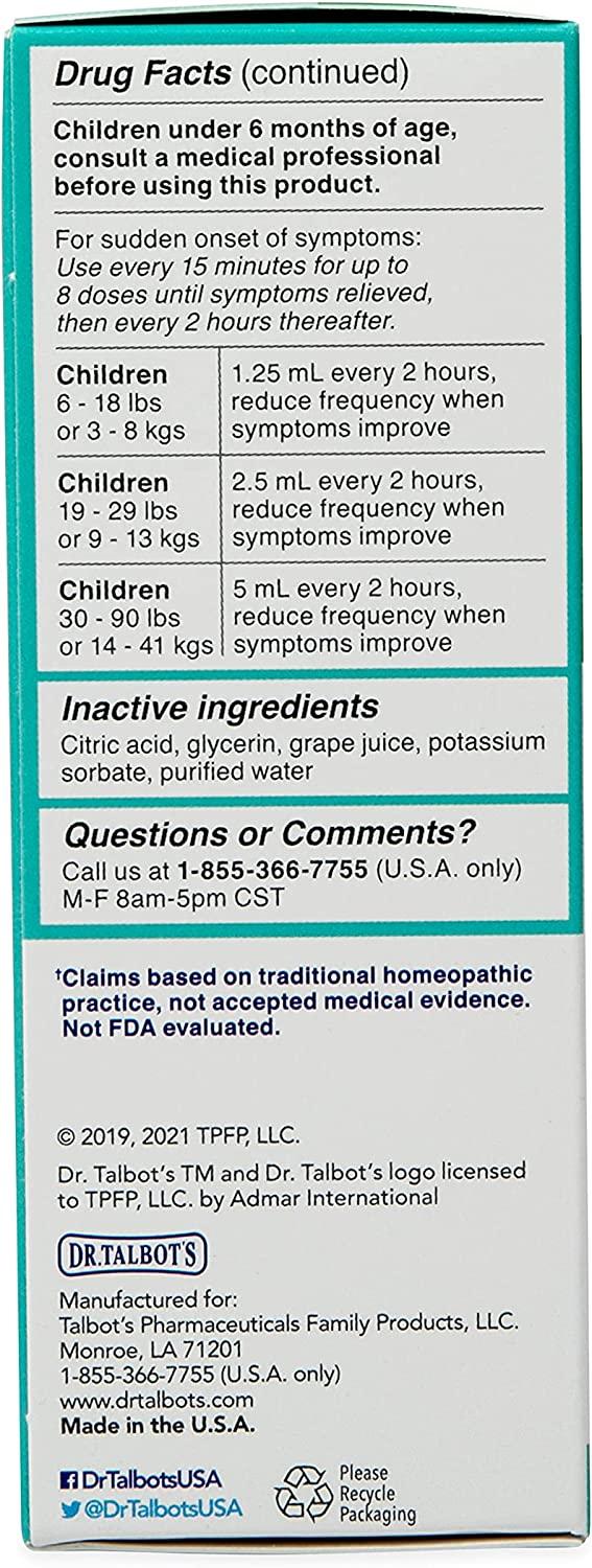 Dr. Talbot's Infant Daily Allergy Relief Liquid Medicine Grape Juice