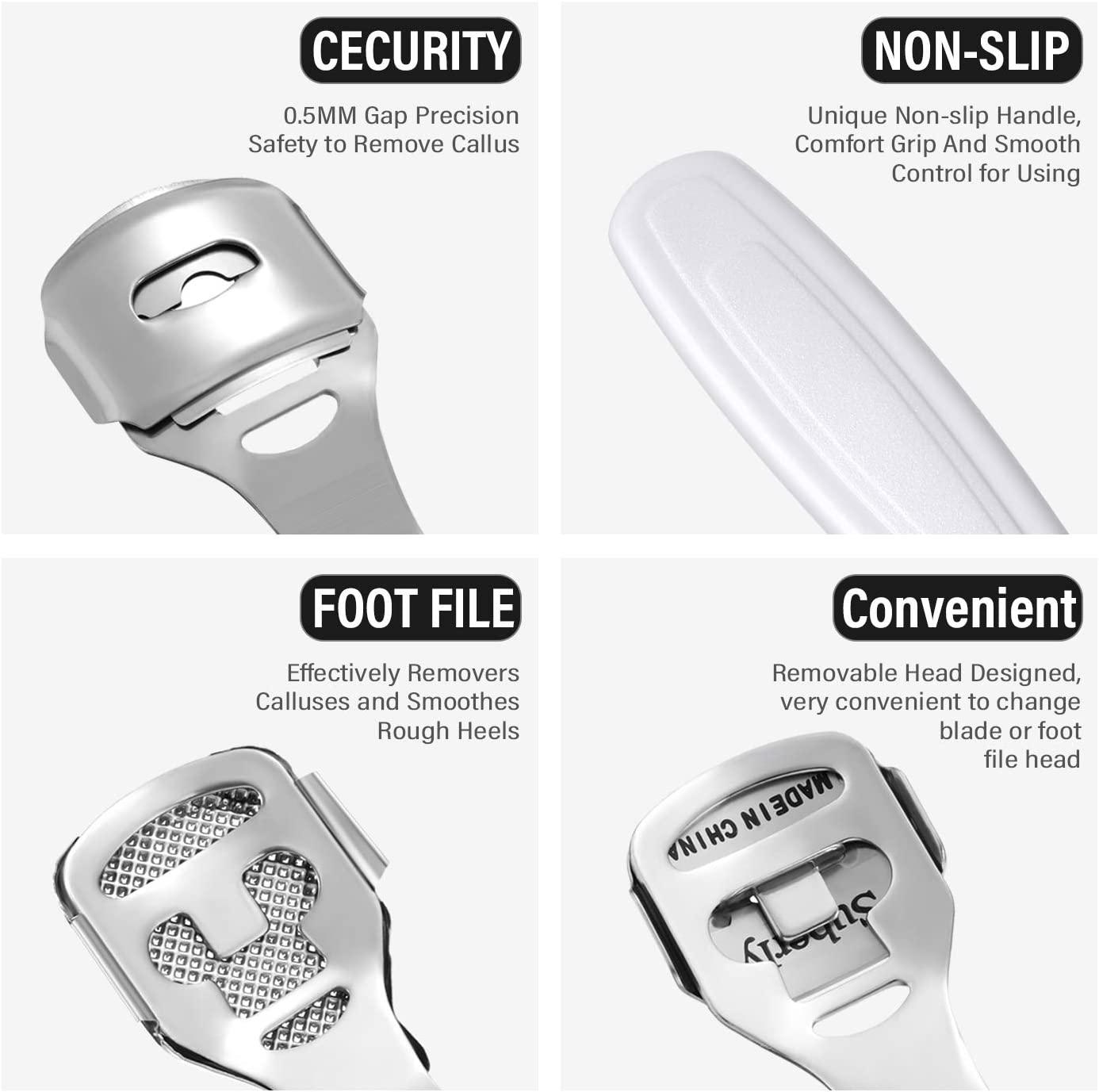 24 Pieces in Total, 2 Callus Shaver Sets Include 20 Replacement Slices