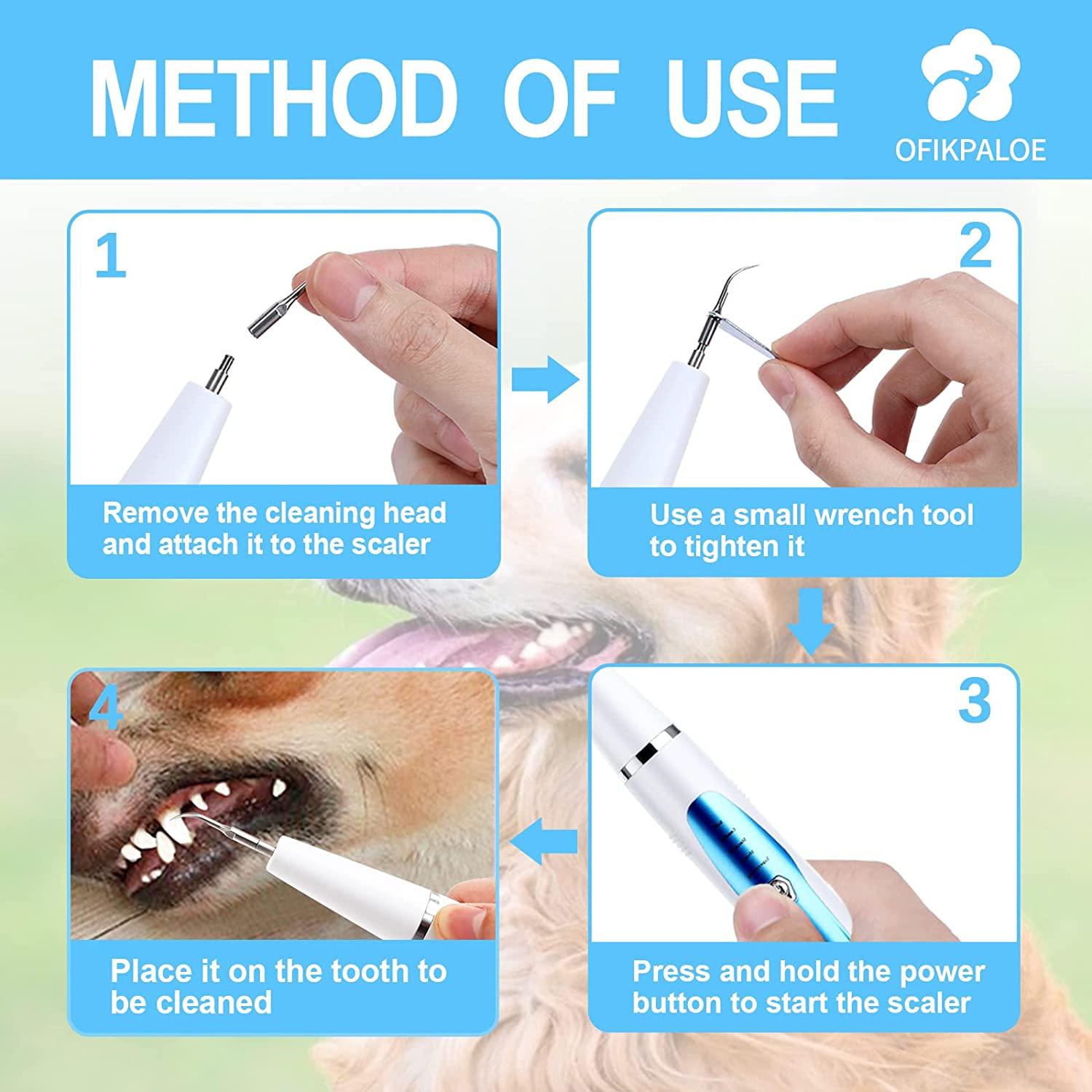 7PcsDog Teeth Cleaning Kit, Electric Dog Tartar Remover for Teeth, Pet