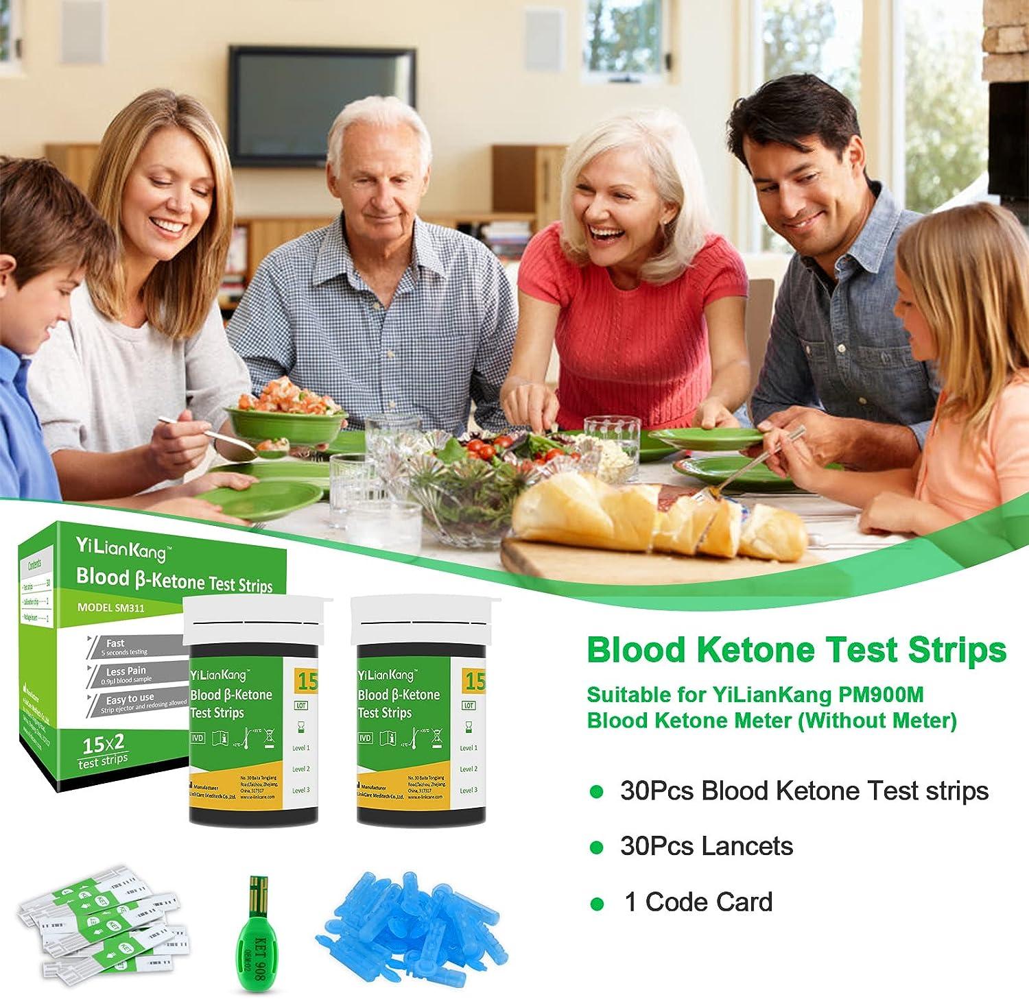 YiLianKang Blood Ketone Testing Kit. With Blood Ketone Meter, 15