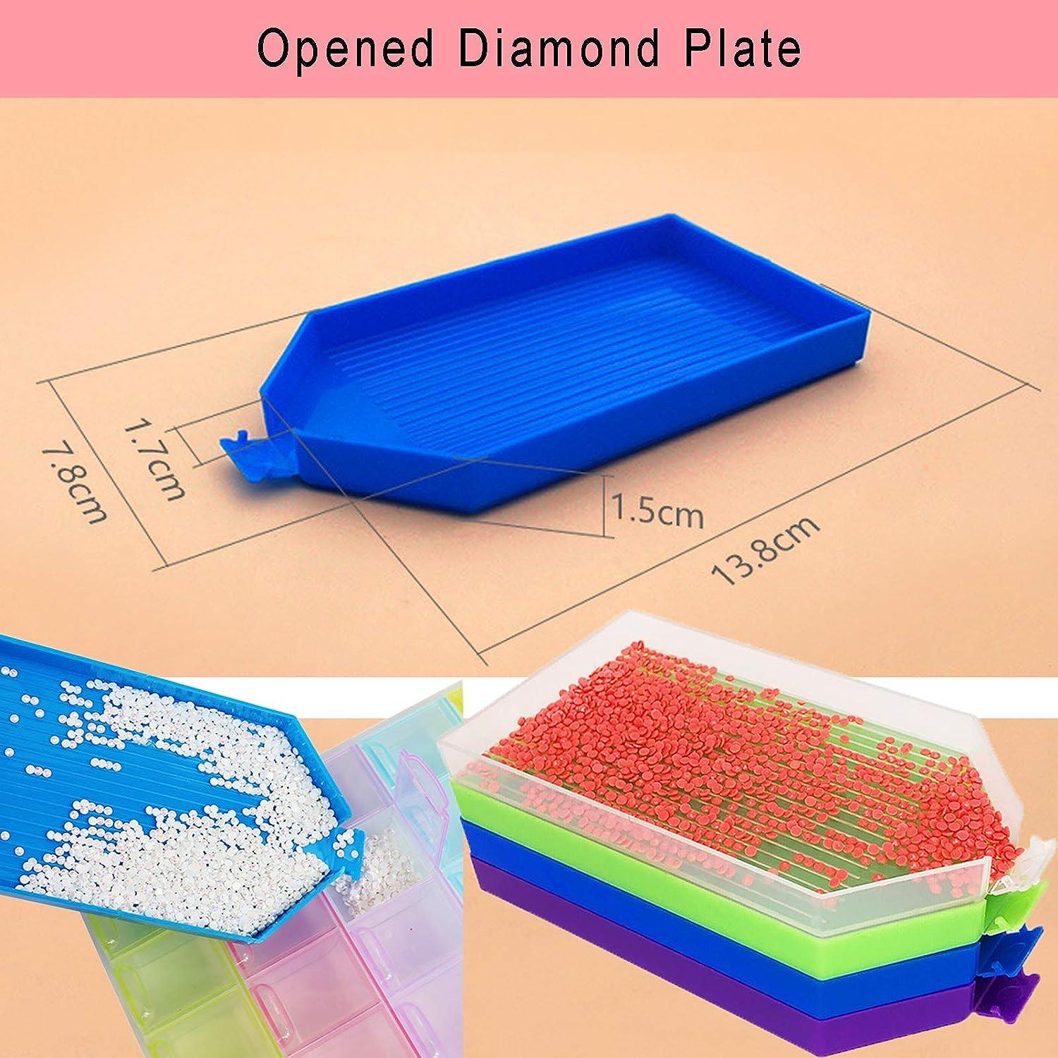 5 Pcs Large Diamond Painting Trays,Plastic Bead Sorting Tray,Big Diamond  Art Trays Kit Tools, Storage Containers Tray for Rhinestone and  Accessories(5 Trays,1 Spoon) 5 Pcs Trays