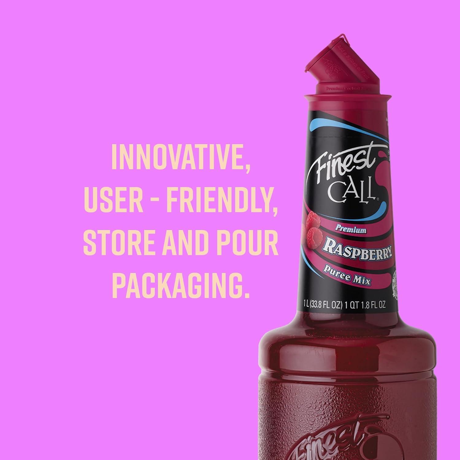 Finest Call Raspberry Puree Premium Fruit Puree for Cocktails Cooking