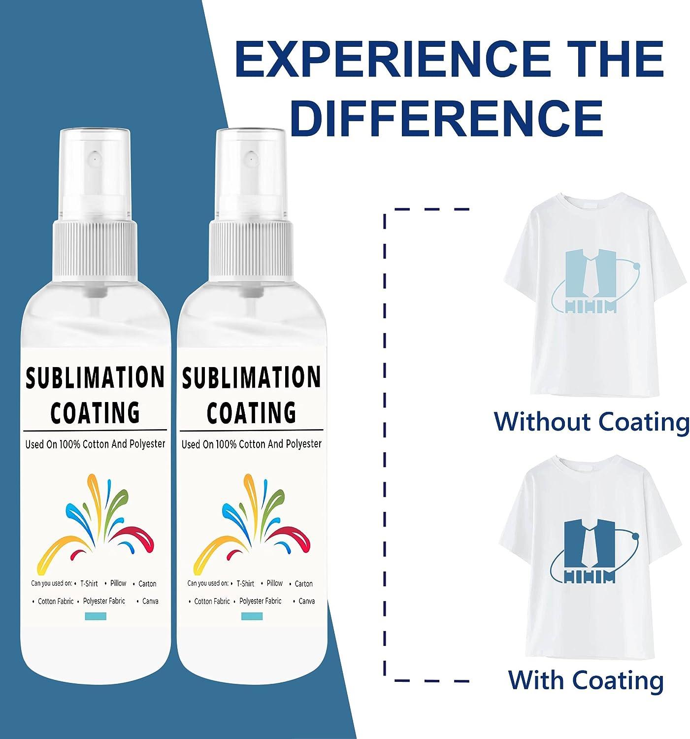 Sublimation Coating Spray, Sublimation Spray for Cotton Shirts, Polyester,  T-Shirts, Carton, Wood Canvas, Handbag, Quick Dry & Super Adhesion, High  Gloss Sublimation Coating for All Fabric 