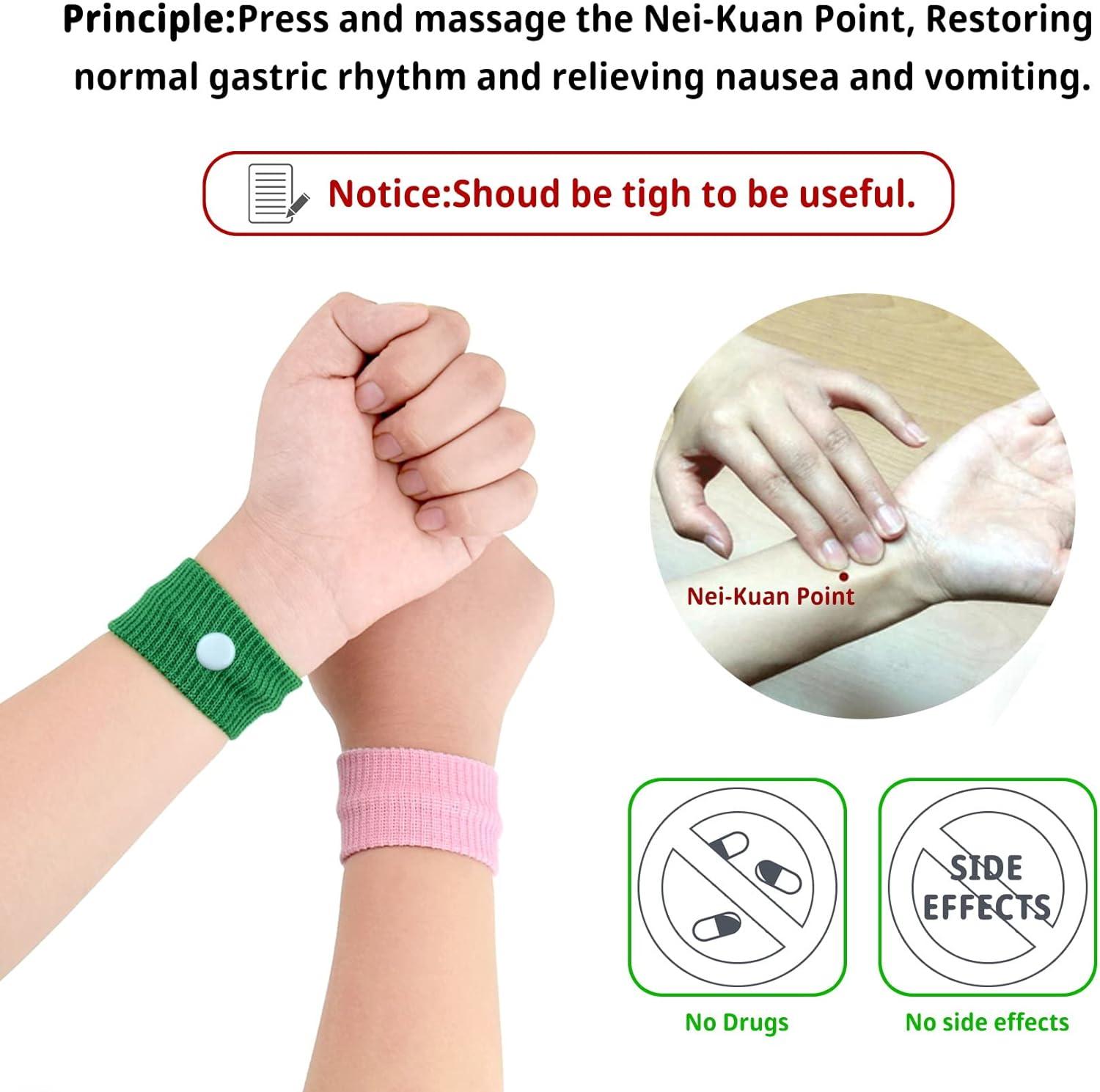 1 Pair Motion Sickness Wristbands Natural Nausea Relief Bands for Kids