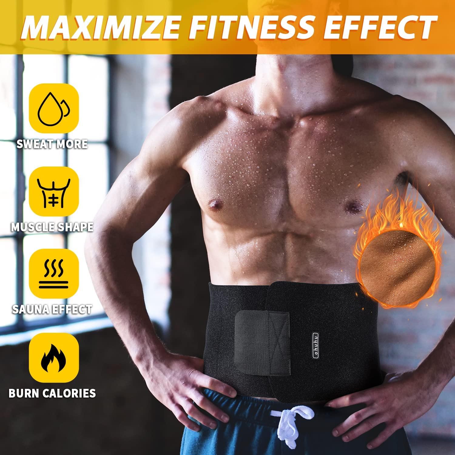 Ohuhu Waist Trimmer, Adjustable Neoprene Ab Trainer Belt for Back Support,  Sweat Wrap, Sweat Enhancer, Weight Loss, Fits Up to 40 Inches, for Men &  Women
