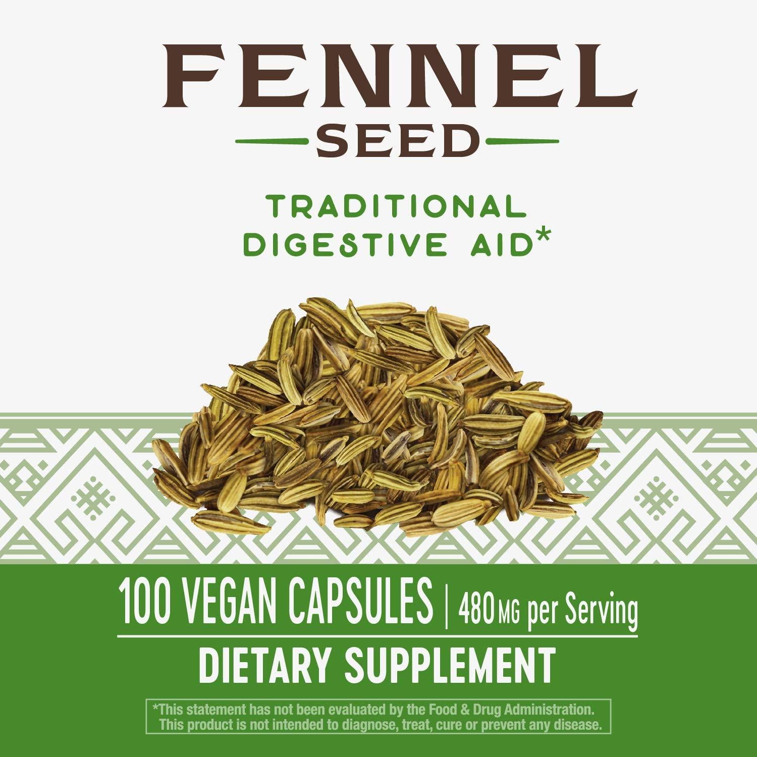Nature's Way Fennel Seed 480 mg 100 Vegan Capsules