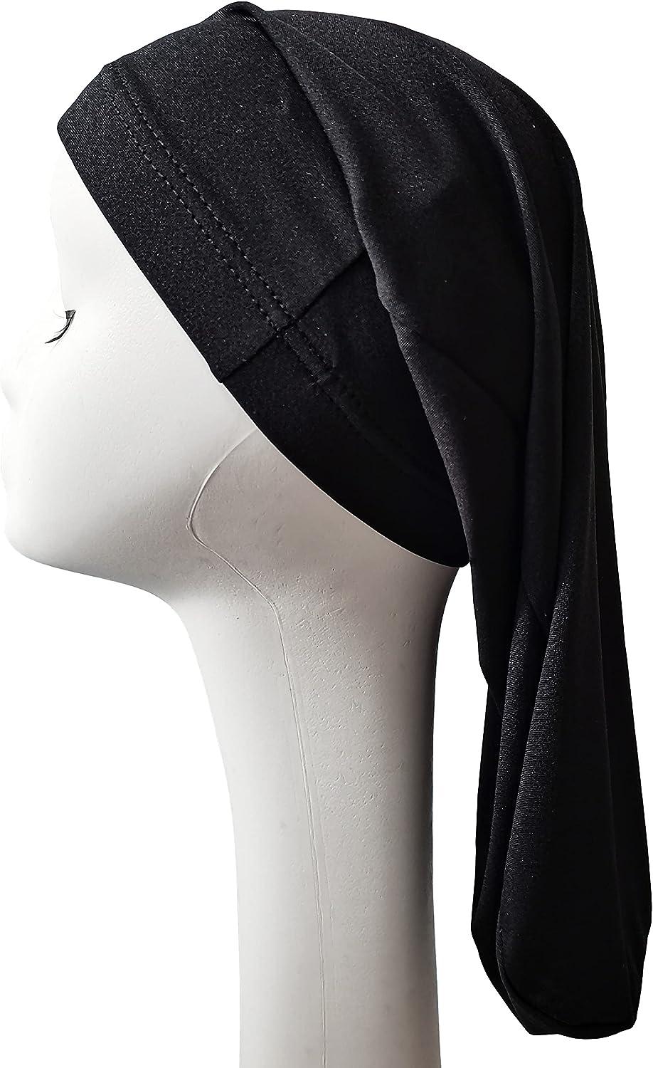 Dreadlock Sleep Caps for Long Dreads Spandex Loc in Black, White, and Burgundy Jumbo