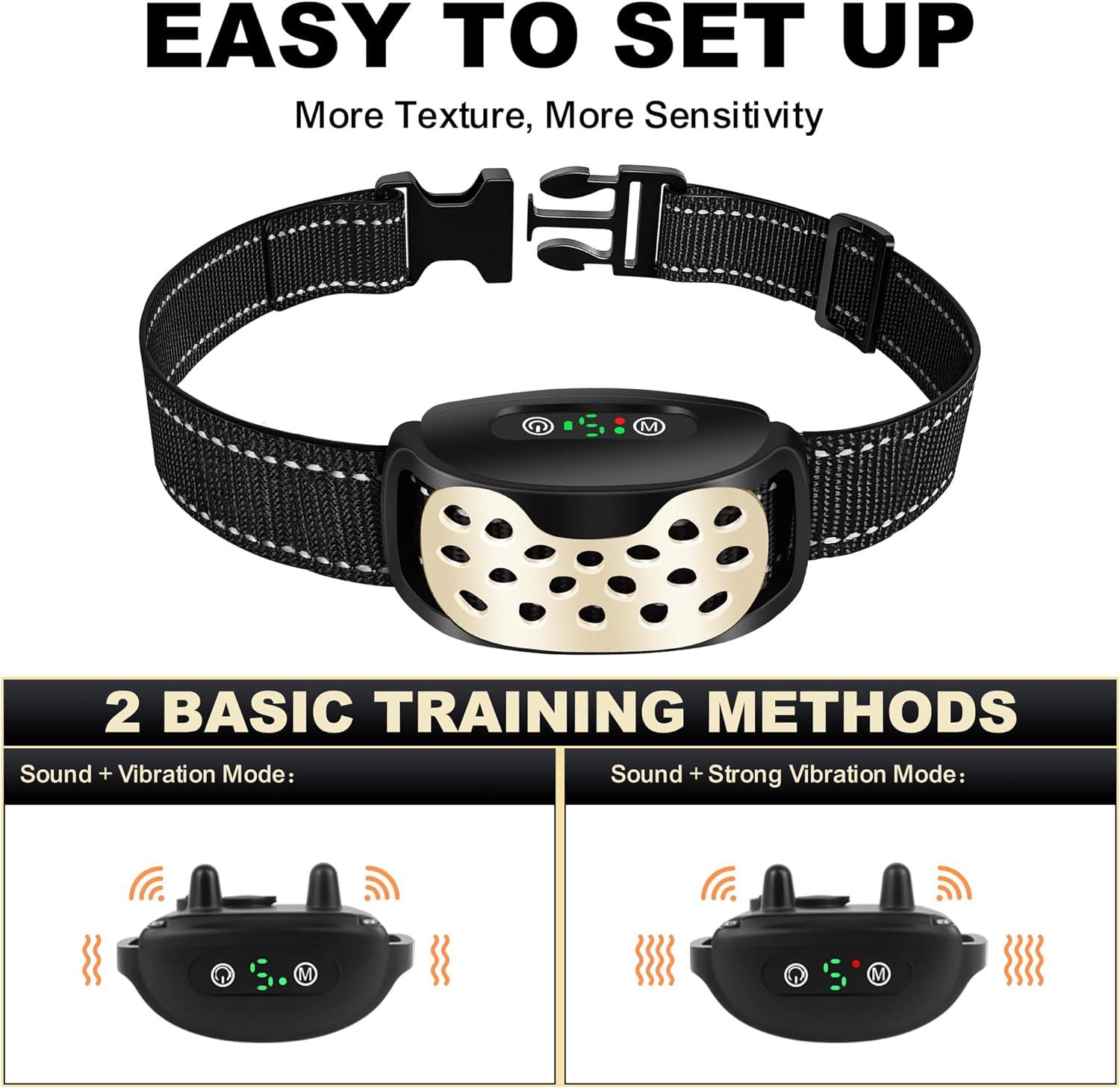 Bark Collar for Dogs - Vibration & Beep Modes - Rechargeable & Waterproof -  Humane Training Collar for Small Medium Large Breeds | Buy Now with Express  International Delivery