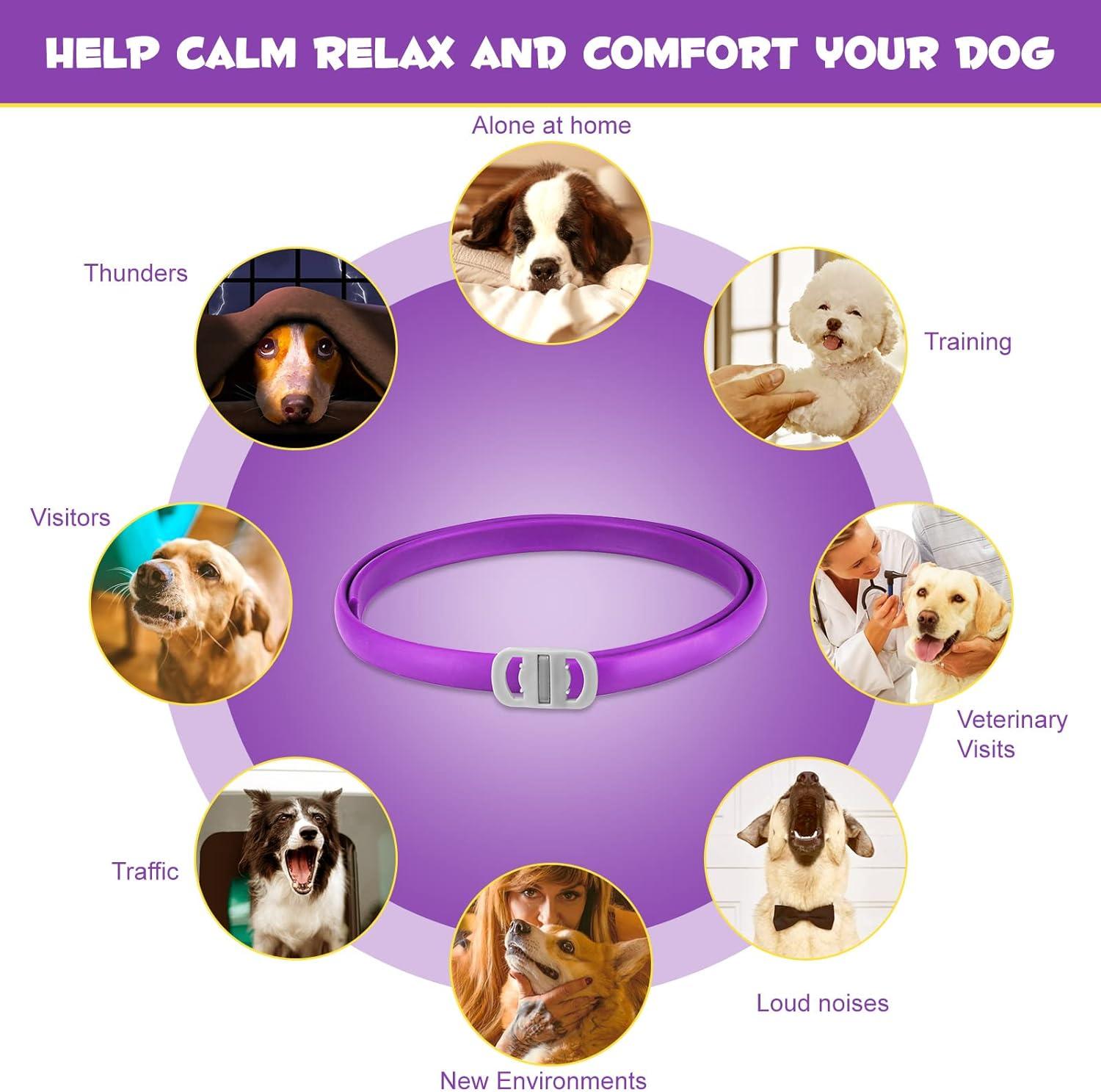 Bieyoc Calming Collar for Dogs 3 Packs Dog Anxiety Relief Adjustable ... - Canine Separation Anxiety Collar