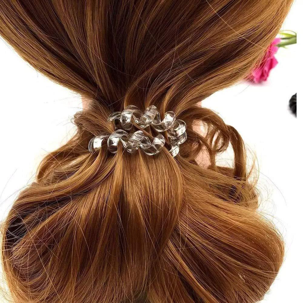 ZBORH Spiral Hair Ties 9Pcs Traceless Hair Ring Coil Hair Ties Phone Cord  Hair Ties Hair Coils Women Ponytail Holder Elastics (Multicoloured)