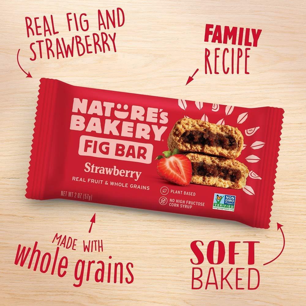 Nature's Bakery Whole Wheat Fig Bars, Real Fruit, Strawberry, 12 Twin