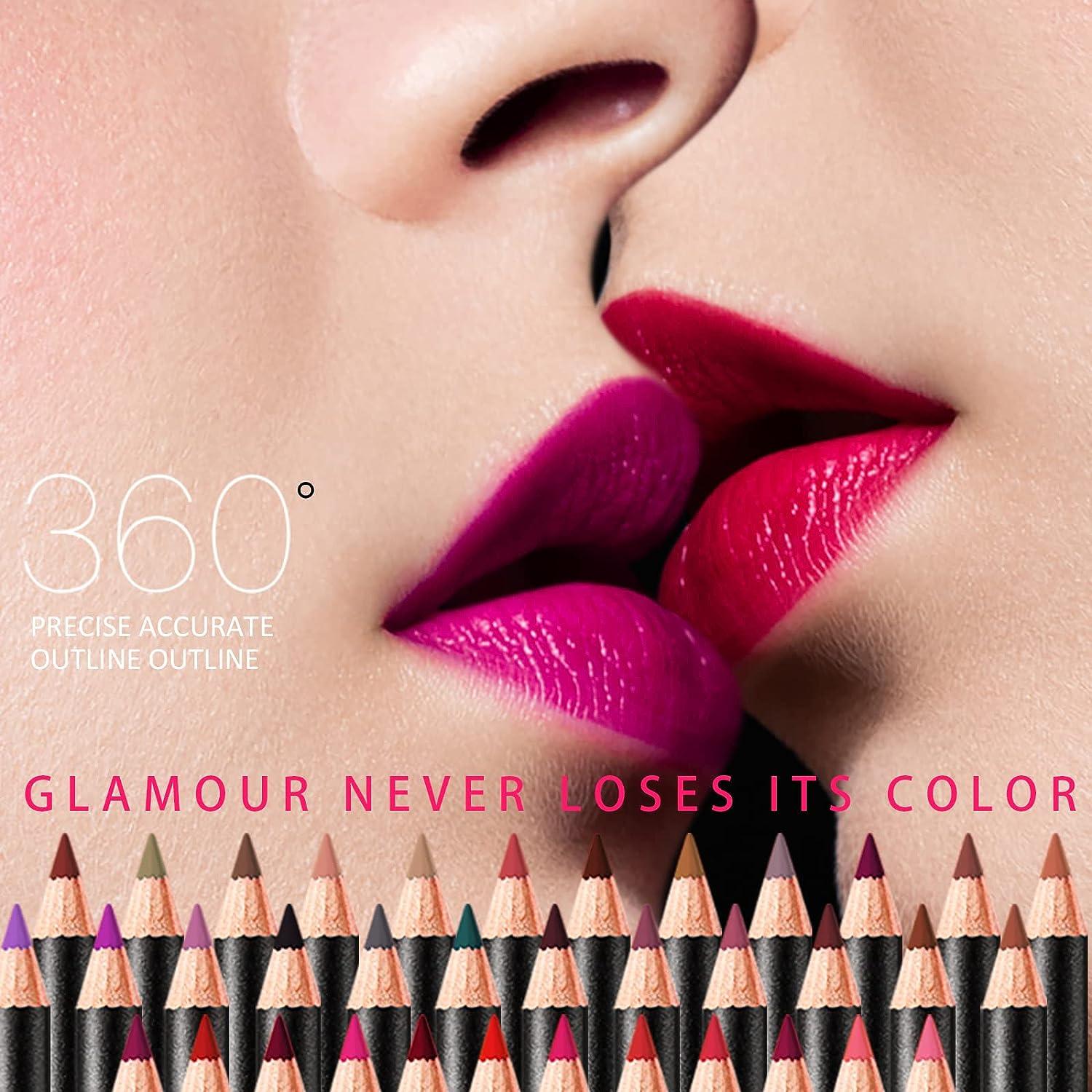 Erinde Dark Red Lip Liner Lipstick Set LongLasting Matte Velvet Finish Waterproof NonStick