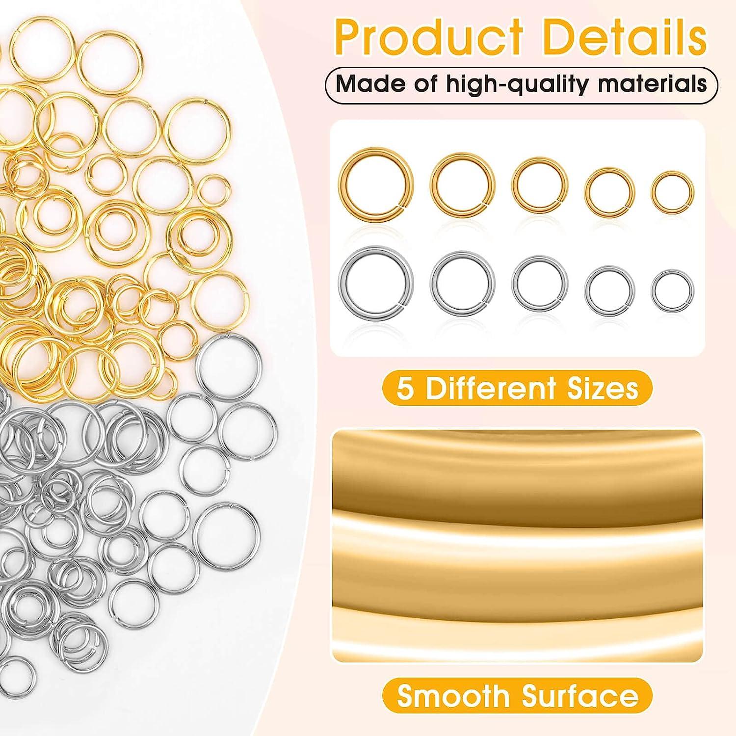  Jewelry Repair Kit - 4600 Pcs Silver and Gold Jump Rings for  Jewelry Making with Jump Ring Opener for Jewelry Making and Necklace Repair  (4/5/6/7/8 mm)