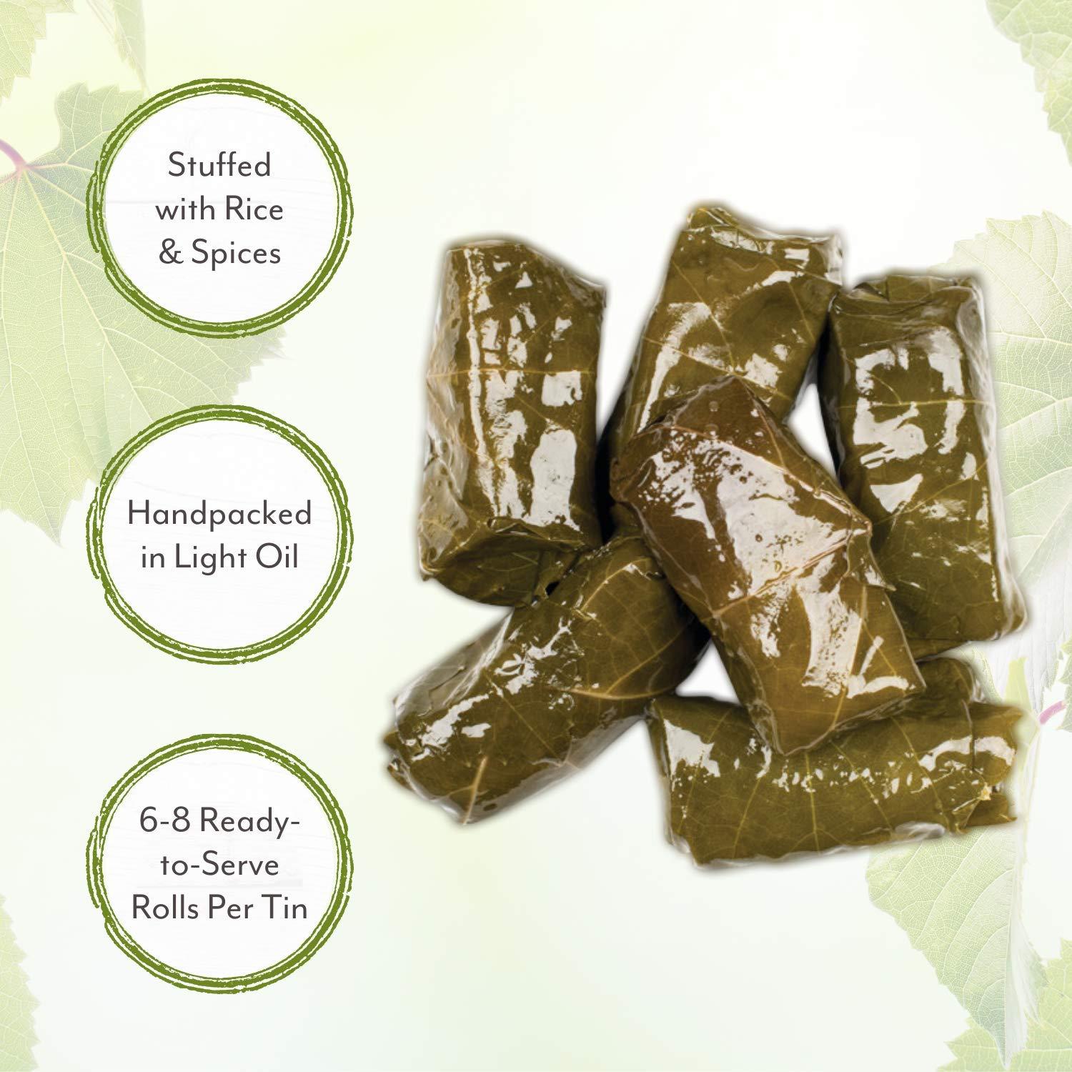 Roland Foods Canned Dolmas, Stuffed Vine Leaves with Rice and Spices