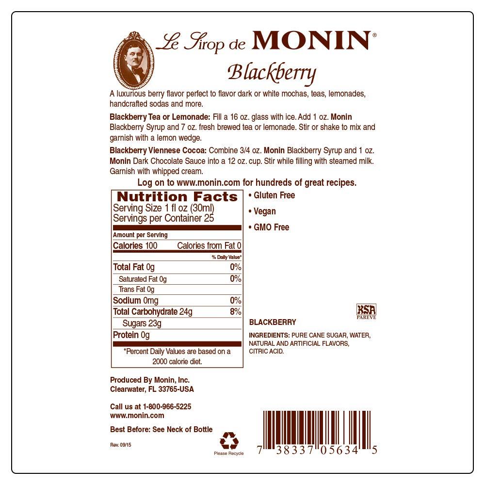 Monin Blackberry Syrup, Delicious Berry Flavored Syrup, Cocktail