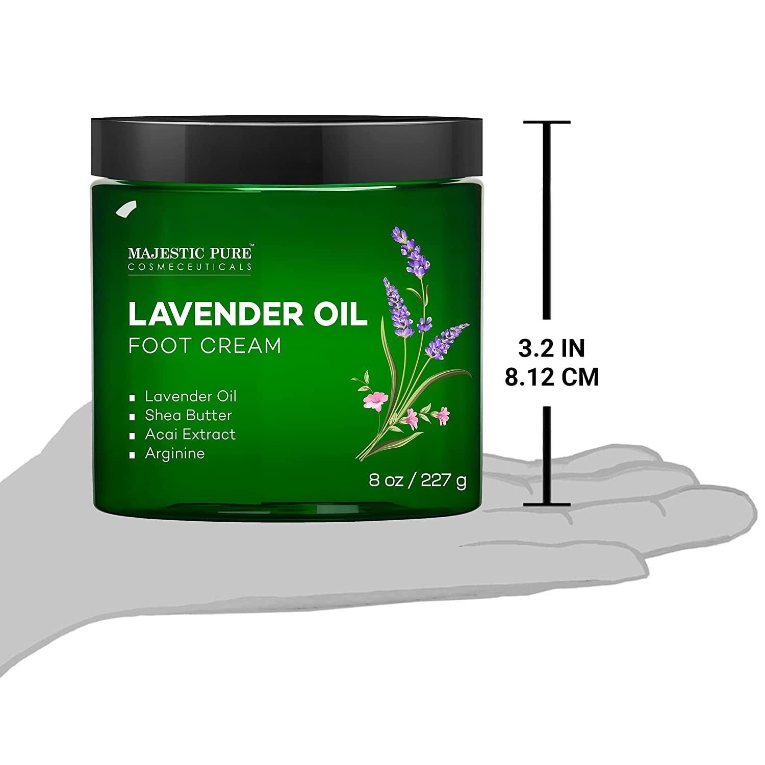 MAJESTIC PURE Lavender Oil Foot Cream, Warming Cream Calluses, Dry