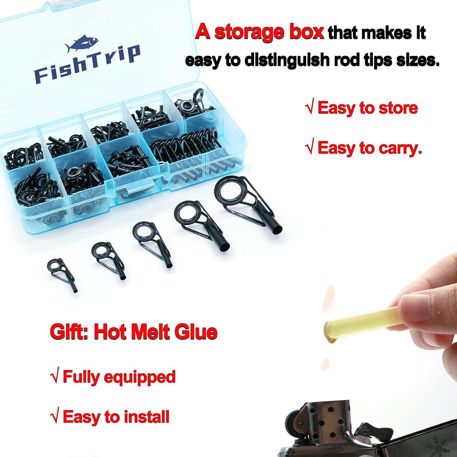FishTrip Rod Tip Repair Kit - Stainless Steel Ceramic Guides Replacement  for Fishing Rods - 20pcs