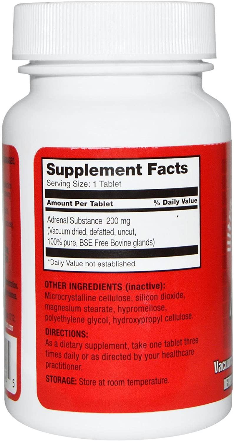 ULTRA Enterprises Raw Adrenal 200mg 60 Tablets Glandular Support