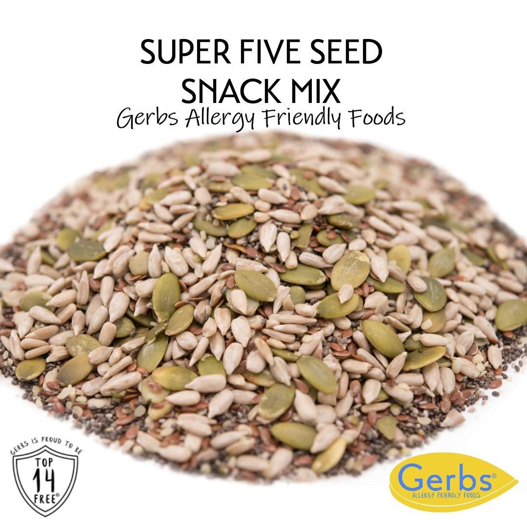 GERBS Super 5 Seed Snack Mix 1 LB. Premium Grade Top 14 Food Allergy