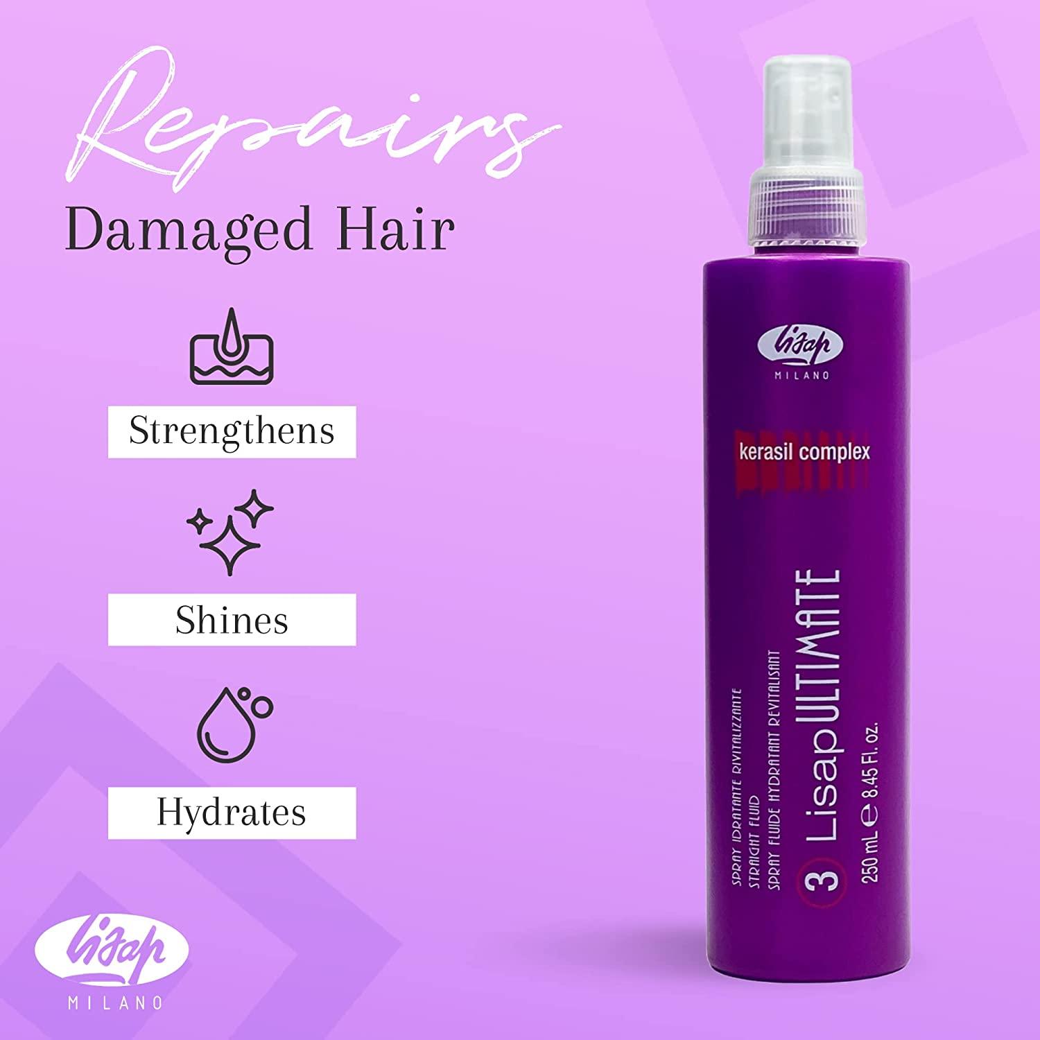 Lisap Ultimate Straight Fluid, Straightening Spray for Frizzy Hair