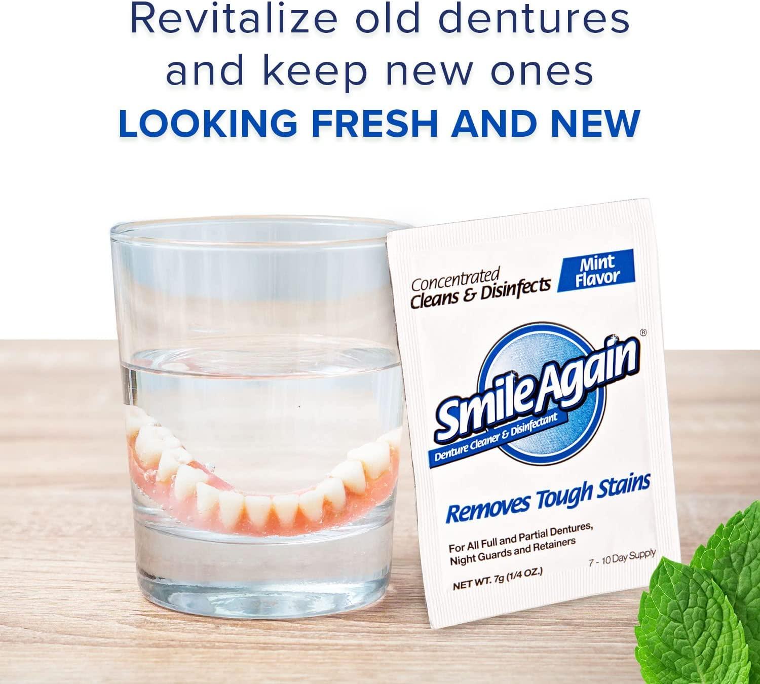 Smile Again Denture Cleaner (180 Days), Dental Cleaner for Retainer, Denture & Nightguard