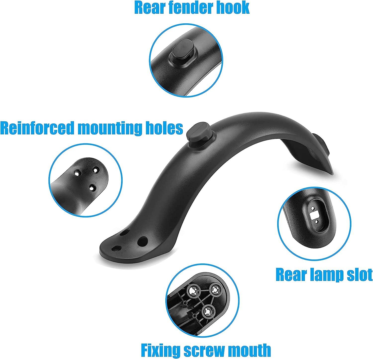 Yungeln Rear Mudguard Scooter Fender Bracket Scooter Replacement Accessory  Support Mudguard Bracket Fender Compatible for Xiaomi M365/Pro 1S Scooter  Black With brake lights
