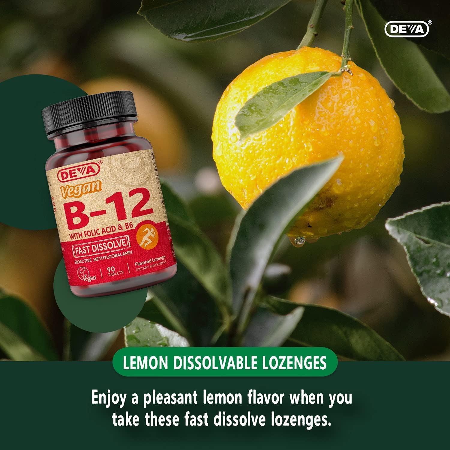 Deva Vegan Vitamin B12 Fast Dissolve Supplement OncePerDay Complex