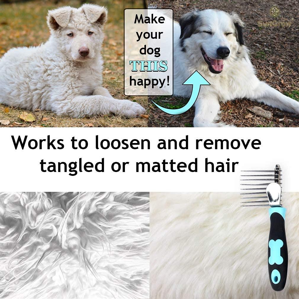 SunGrow Poodle Dog & Bunny Comb Dematting and Detangler Long Hair