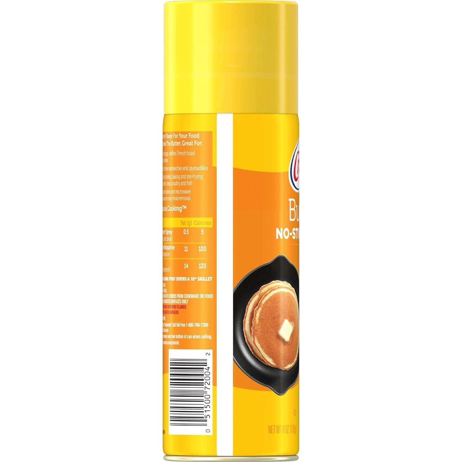 Crisco Butter Flavor NoStick Cooking Spray 6 Ounce (Pack of 12)