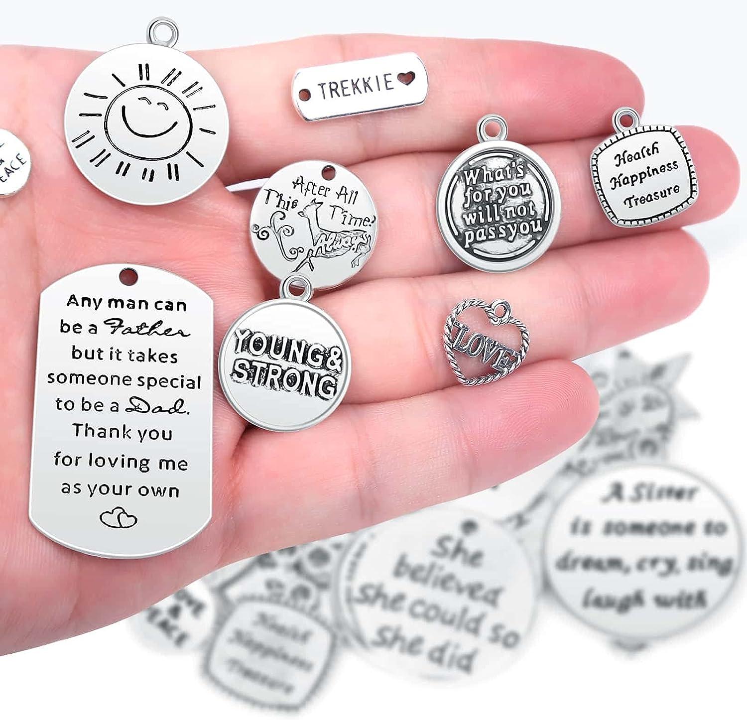 Keychain Pendant,inspirational Motivational Keychains Charms Bulk Keychains  Inspirational Words Charms With Open Jump Rings Key Rings For Various Diy