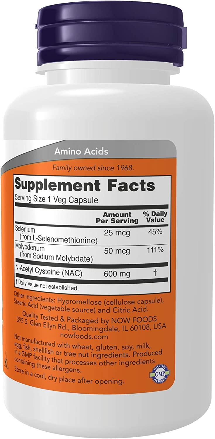 NOW Supplements, NAC (NAcetyl Cysteine) 600 mg with Selenium