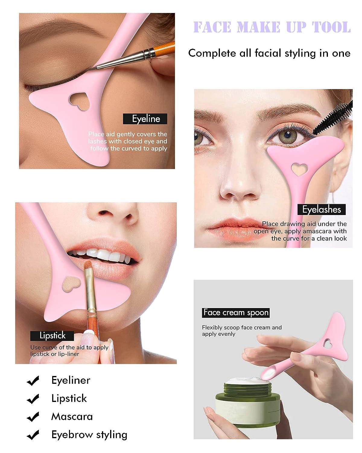 Fine Angled Eyeliner Brush Set, Professional Eye Liner Makeup Brushes with  Silicone Eyeliner Stencils, Angled Flat Definer Ultra Thin Bent Pencil
