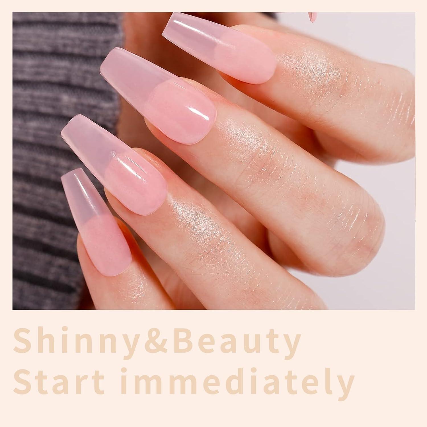 jelly pink diamond nails | Diamond pink nails, Blush pink nails, Almond nails  pink