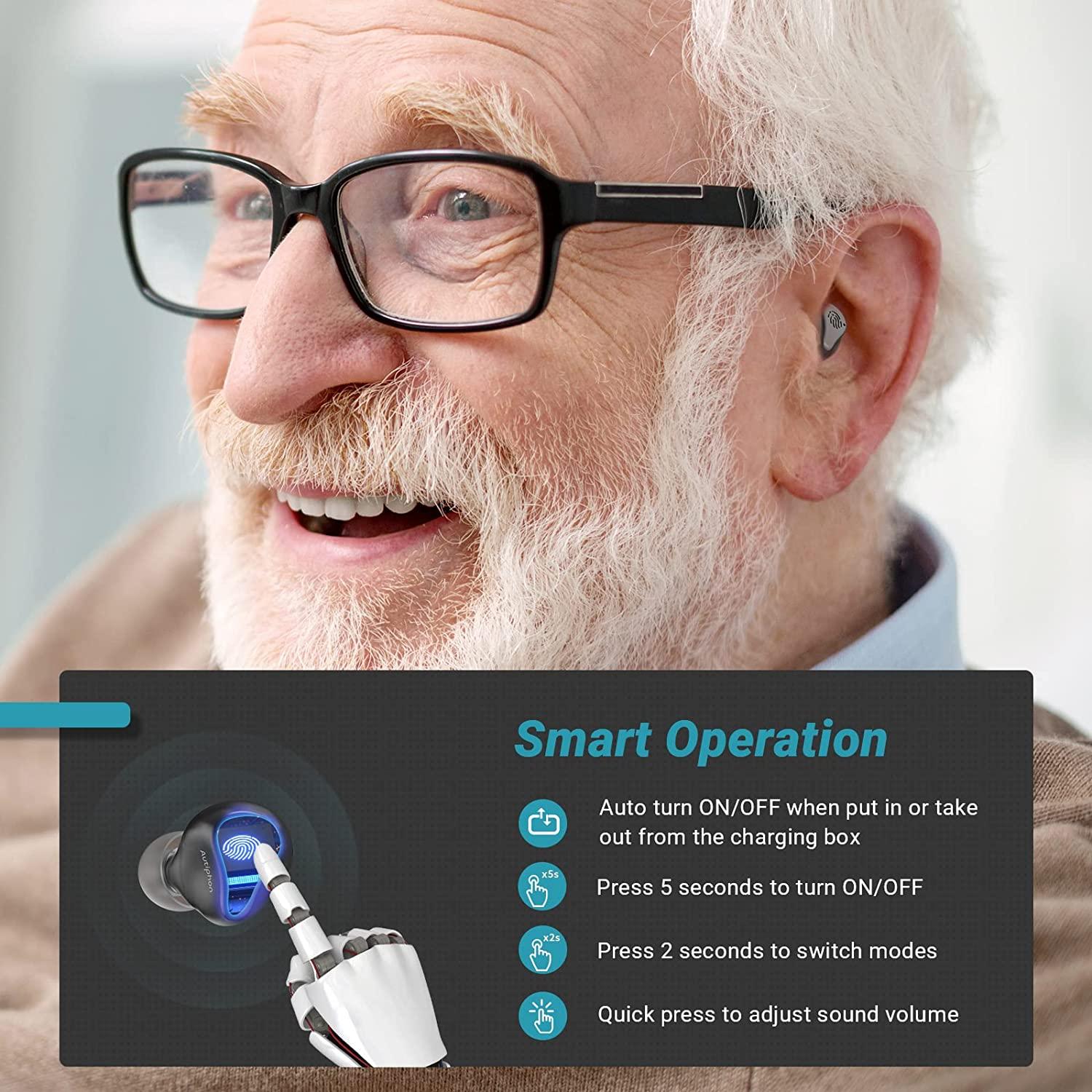 Autiphon Rechargeable Hearing Aids for Seniors Adults, 16channel