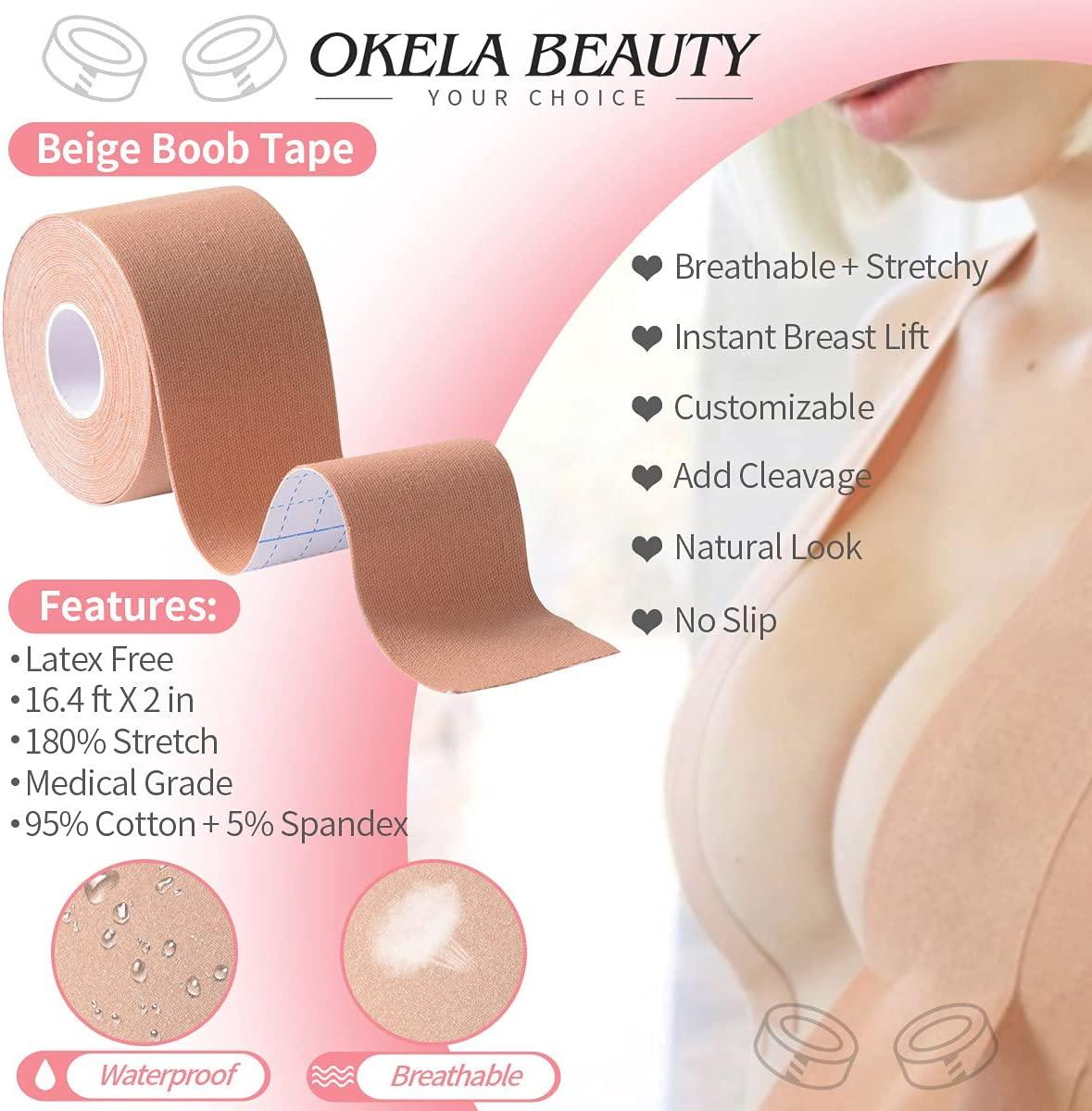 Okela Breast Lift Tape, Sweat Proof Bob Tape Body Tape for All