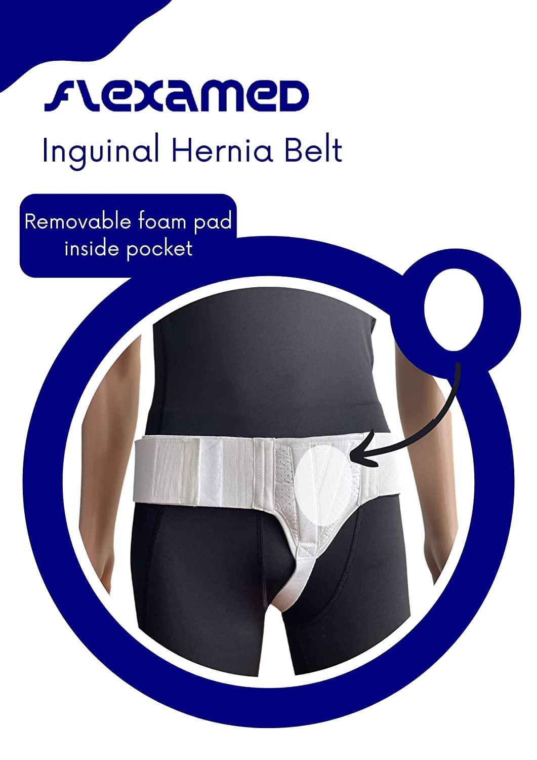 FlexaMed Left Side Inguinal Groin Hernia Truss with Compression Pad