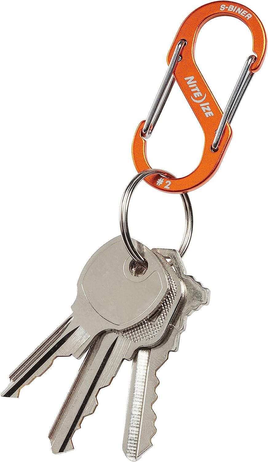 Nite Ize SlideLock Aluminum Key Ring Carabiner - Orange