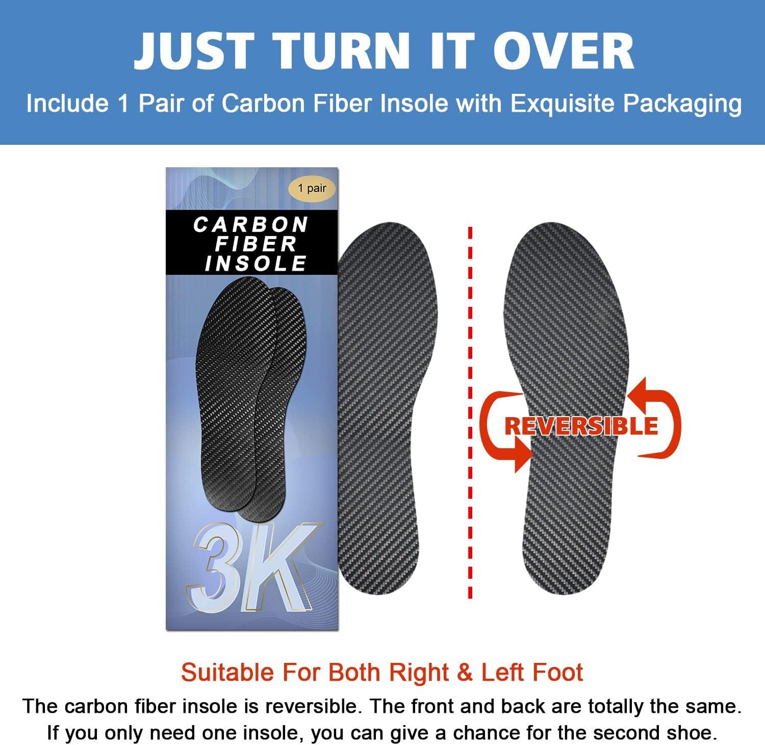 Carbon Fiber Insoles 1 Pair Carbon Fiber Shoe Insert for Hallux Rigidus Lightweight Foot Spring