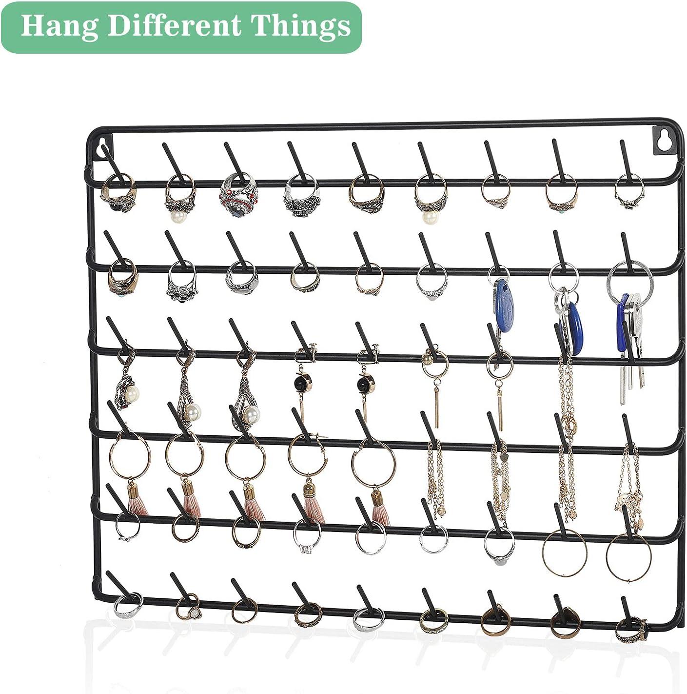 HAITRAL 4 Set of 54-Spool Sewing Thread Rack Wall-Mounted Metal Sewing Thread  Holder Hair-braiding Organizer Black