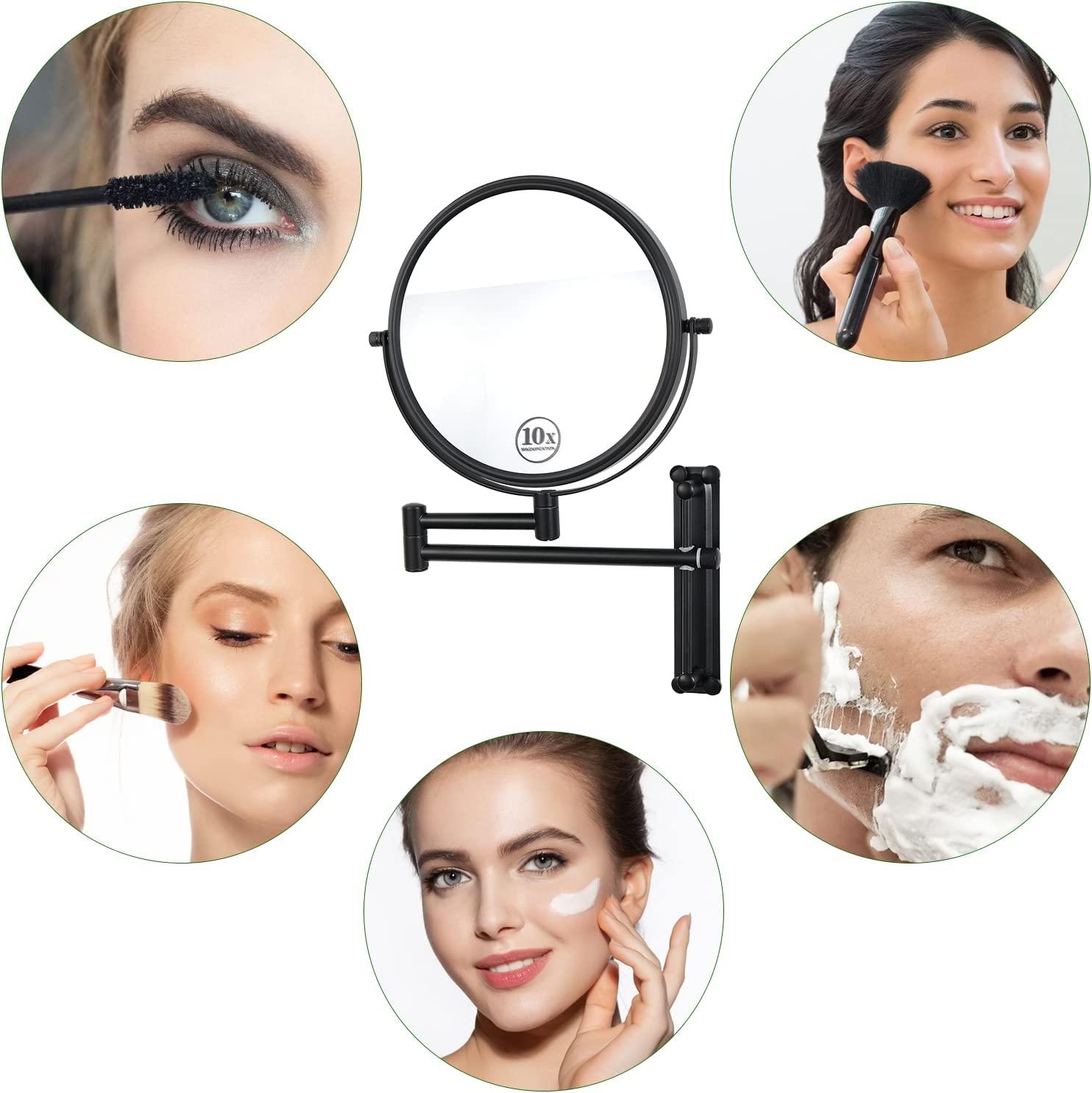 Wall Mounted Magnifying Mirror, 10X Makeup Mirror 8 Inch with