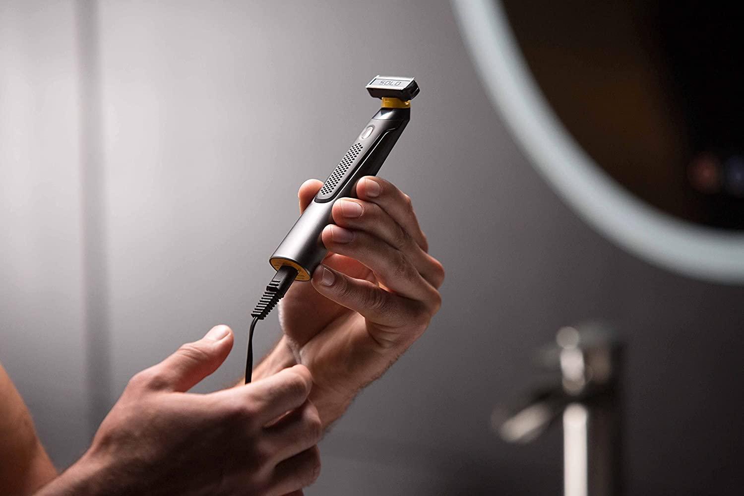 Micro Touch Solo Titanium Rechargeable Smart Razor Trimmer Men 【返品送料無料】