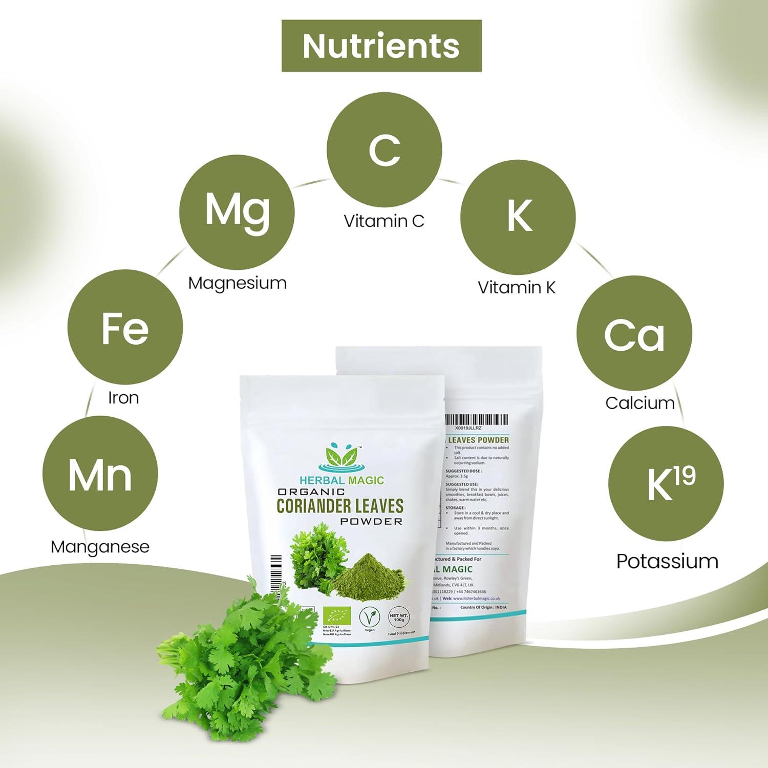 Herbal Magic Organic Coriander Leaf Powder - Kitchen King For Indian