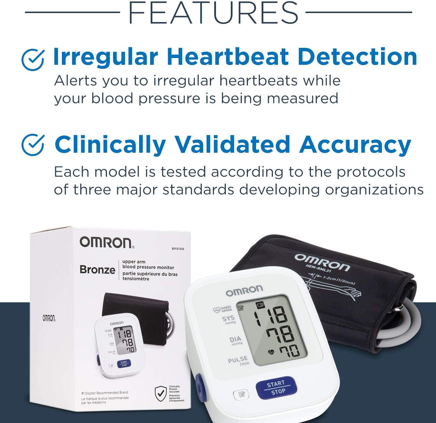 OMRON Bronze Blood Pressure Monitor Digital Upper Arm Cuff Stores 14