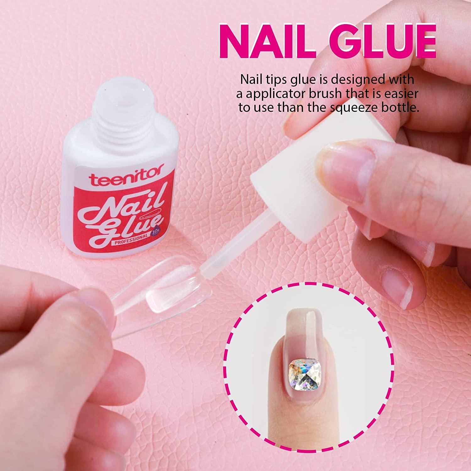 Clear Coffin Nail Tips, Teenitor Long Coffin Nails Full Cover ...